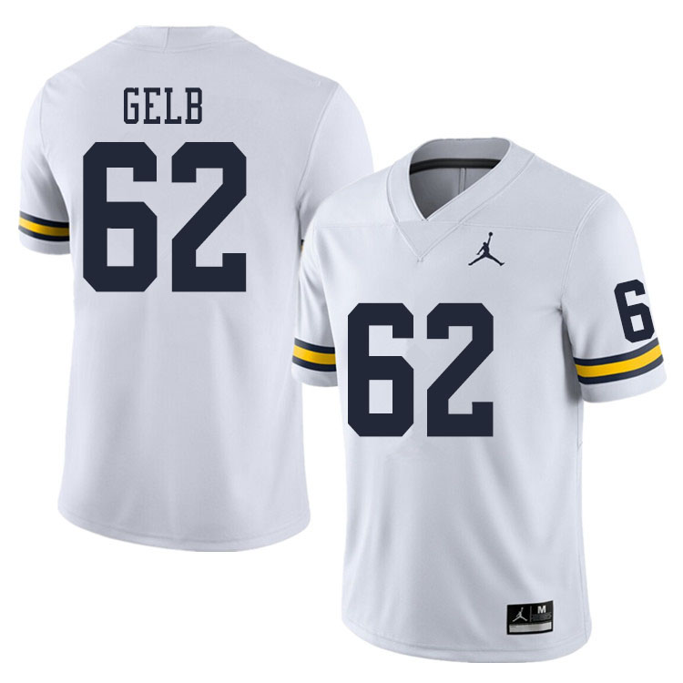 Men #62 Mica Gelb Michigan Wolverines College Football Jerseys Sale-White